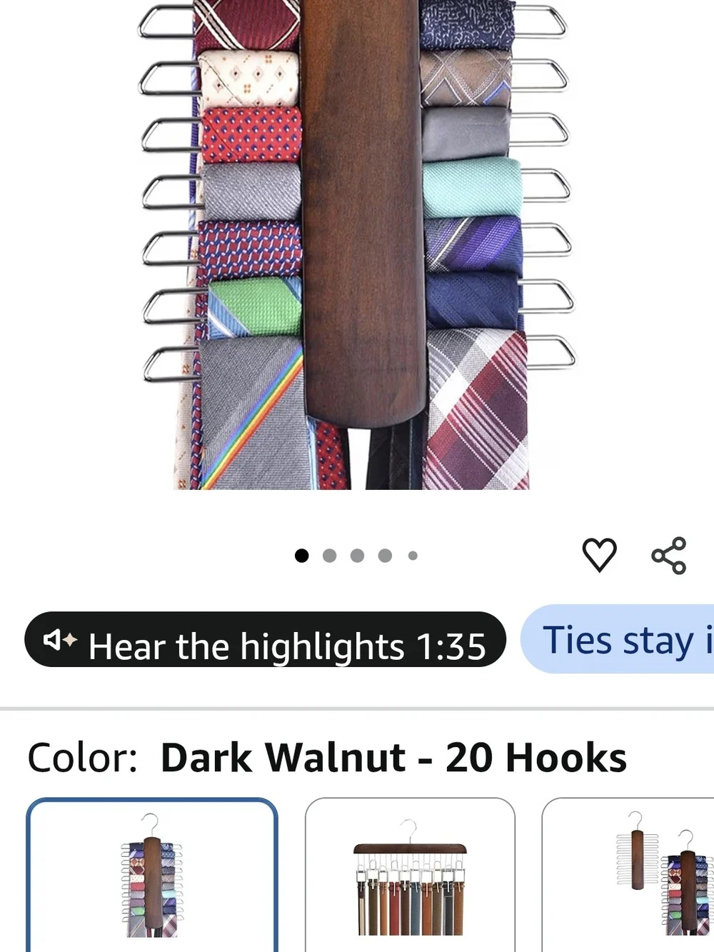 38 Men's Various Pattern Style Silk & Polyester Ties, Plus 2 Tie Hangers